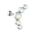 Orecchini da donna che seguono il contorno con cinque zirconi a forma di arco Pietre rotonde in montature metalliche Asta dritta con pallina Metallo 8