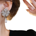 Orecchini da festa per donne Perle di lusso francesi Gioielli lucidi con pietre decorative Accessorio elegante Matrimonio Anniversario Fidanzamento 2