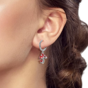 Orecchini fungo rosso forestale in argento sterlingo 925 per donne Gioielli da donna fungo della fortuna simbolo di buon destino 2