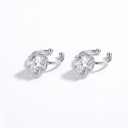 Orecchini senza piercing con zirconia 2 pz Orecchini a clip regolabili per cartilagine Lega di zinco Argento Per uso quotidiano 7