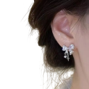 Orecchini Y2K con fiocco in zirconio per donne Lega di zinco Gioielli di moda per ragazze festa, matrimonio, compleanni, anniversari, uso quotidiano 1