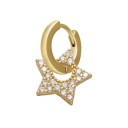 Orecchino a cerchio da donna con ciondolo a forma di cuore o stella Ciondolo decorato con zirconi Metallo per bigiotteria Bigiotteria alla moda 22