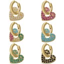 Orecchino a cerchio da donna con ciondolo a forma di cuore o stella Ciondolo decorato con zirconi Metallo per bigiotteria Bigiotteria alla moda 32