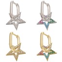 Orecchino a cerchio da donna con ciondolo a forma di cuore o stella Ciondolo decorato con zirconi Metallo per bigiotteria Bigiotteria alla moda 34