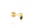 Orecchino a perno da donna con zirconi Piccolo gioiello per l'orecchio con pallino avvitabile Motivo decorativo scintillante Metallo di bigiotteria 32