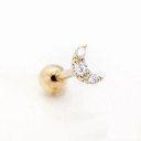 Orecchino a perno da donna con zirconi Piccolo gioiello per l'orecchio con pallino avvitabile Motivo decorativo scintillante Metallo di bigiotteria 35