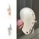 Orecchino a perno da donna con zirconi Piccolo gioiello per l'orecchio con pallino avvitabile Motivo decorativo scintillante Metallo di bigiotteria 40