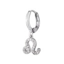 Orecchino circolare da donna con pendente a forma di segno zodiacale Decorato con brillanti Anello piccolo per orecchio Metallo 9