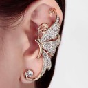 Orecchino da donna audace che avvolge l'intero orecchio Orecchino decorativo con zirconi e imitazioni di perle Metallo da bigiotteria Motivi 12