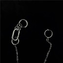 Orecchino da donna con catena per orecchio e labbra Due anelli collegati da una delicata catena Articolo ovale decorativo Metallo di bigiotteria 3