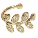 Orecchino decorativo da donna per il lobo a forma di spilla o anello aperto Decorato con zirconi Metallo per costume Gioiello scintillante 17