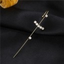 Orecchino decorativo da donna per il lobo a forma di spilla o anello aperto Decorato con zirconi Metallo per costume Gioiello scintillante 28