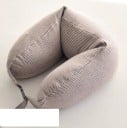 Oreiller de voyage pour le cou en forme de U avec sangle de fixation Coton et polyester Utilisable aussi comme support 1