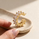 Ørering uden piercing 1 stk Ear cuff med zirkoner 16 mm C-formet manchet Glitrende klipsørering til brusk 3