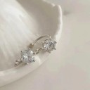 Øreringe uden piercing med zirkon 2 stk Justerbare clips-øreringe til brusk Zinklegering Sølv Til daglig brug 6
