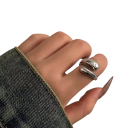 Organic Ring Adjustable Size Alloy Trendy Simple Wedding Party Women's Ring Jewellery Gift Accessory 5