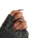 Organic Ring Adjustable Size Alloy Trendy Simple Wedding Party Women's Ring Jewellery Gift Accessory 7