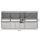 Organisateur de coffre de voiture 105 x 51 cm Suspendu sur les sièges arrière Tissu Oxford Système de rangement pratique Poches en filet et poches zippées 3