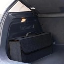 Organisateur de coffre de voiture avec couvercle et poignée 50x24x15 cm en tissu résistant boîte de rangement noire pour le coffre 2