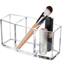 Organisateur de maquillage 3 compartiments 18 x 8 x 7 cm support en acrylique transparent pour rouges à lèvres vernis à ongles et bijoux sur table 2