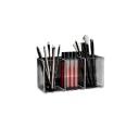 Organisateur en acrylique pour cosmétiques 3 compartiments 9 x 6,5 x 18 cm support haut pour pinceaux boîte de rangement pour rouges à lèvres 2