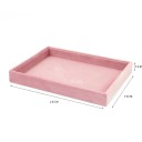 Organisateur en velours pour bijoux 25 × 19 × 3 cm velours rose boîte de rangement ouverte pour bagues boucles d'oreilles colliers organisateur de bureau 2