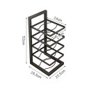 Organisator voor pannen met vijf niveaus en verstelbare hoogtes 26,5 × 22,5 × 51 cm van koolstofstaal zwart voor de keuken en kast 3