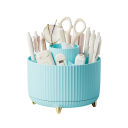 Organiseur de cosmétiques rotatif à 360° 14 x 14 x 12 cm, boîte de rangement en plastique pour pinceaux de maquillage, rouges à lèvres, stylos 3