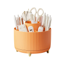 Organiseur de cosmétiques rotatif à 360° 14 x 14 x 12 cm, boîte de rangement en plastique pour pinceaux de maquillage, rouges à lèvres, stylos 6