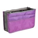 Organiseur de sac à main pour cosmétiques et petits objets Pochette de voyage avec poignées et zip Beaucoup de poches et de compartiments 21