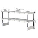Organizador ajustable de dos niveles para debajo del fregadero con ancho extensible de 50–75 × 54 × 25 cm plegable blanco para armario 4