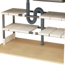 Organizador ajustable de dos niveles para debajo del fregadero con ancho extensible de 50–75 × 54 × 25 cm plegable blanco para armario 5
