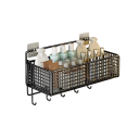 Organizador de baño 23x11x12 cm Estante de almacenamiento de pared autoadhesivo Sin taladros Soporte de plástico para artículos de tocador Soporte multifuncional 7