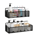 Organizador de baño 23x11x12 cm Estante de almacenamiento de pared autoadhesivo Sin taladros Soporte de plástico para artículos de tocador Soporte 2
