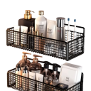 Organizador de Casa de Banho 23x11x12 cm Prateleira de Parede Adesiva Sem Perfuração Suporte de Plástico para Produtos de Higiene Pessoal Suporte Multifuncional 9