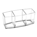 Organizador de cosméticos 3 compartimentos 18 x 8 x 7 cm suporte acrílico transparente para batons, vernizes e joias para mesa 1