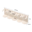 Organizador de cosméticos de pared blanco 23,5 x 7 cm set de 5 piezas Soporte de plástico para maquillaje y accesorios Estante de almacenamiento 3