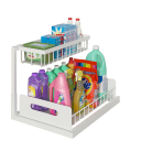 Organizador de detergentes Organizador extraíble Organizador deslizante debajo del fregadero Organizador multiusos Organizador de especias 36 x 26 x 26 cm 4