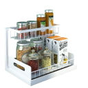 Organizador de detergentes Organizador extraíble Organizador deslizante debajo del fregadero Organizador multiusos Organizador de especias 36 x 26 x 26 cm 2