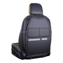 Organizador de encosto de carro Bolsa de armazenamento multifuncional para assento 3 bolsos 59 x 42,5 cm Couro PU Preto Proteção do assento 1
