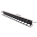 Organizador de parede em metal para chaves de fenda e alicates 40 x 4 cm suporte de armazenamento com 14 orifícios para oficina, garagem e mesa de trabalho 2