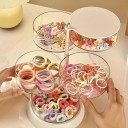 Organizador de plástico transparente rotativo para joias e elásticos 13 × 13,6 cm caixa de mesa de 3 andares para clipes, anéis e pequenas coisas 4