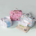 Organizador de viagem para mudas de fraldas com bolso para lenços húmidos Saco de poliéster impermeável para fraldas com alça 23 x 10 x 18 18