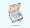 Organizador de viaje para cambio de pañales con bolsillo para toallitas húmedas Bolsa de pañales de poliéster impermeable con asa 23 x 10 7