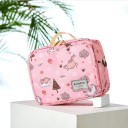 Organizador de viaje para cambio de pañales con bolsillo para toallitas húmedas Bolsa de pañales de poliéster impermeable con asa 23 x 10 17