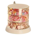 Organizador giratorio de plástico transparente para joyas y gomas 13 × 13,6 cm caja de escritorio de 3 niveles para clips, anillos y pequeños objetos 1