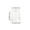 Organizador giratorio de plástico transparente para joyas y gomas 13 × 13,6 cm caja de escritorio de 3 niveles para clips, anillos y pequeños objetos 3