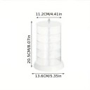 Organizador giratorio de plástico transparente para joyas y gomas 20,5 × 13,6 cm caja de escritorio de 5 niveles para clips, anillos y pequeñas cosas 2