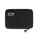 Organizador negro para accesorios electrónicos 24x17x3,6 cm Estuche de viaje para cables, cargadores y accesorios con compartimentos 3