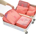 Organizadores de viagem para mala 6 pcs Três caixas para roupa e três bolsas planas para calçado e roupa suja Nylon com rede Fecho e pega 8